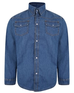 KAM Long Sleeve Denim Shirt Stonewash